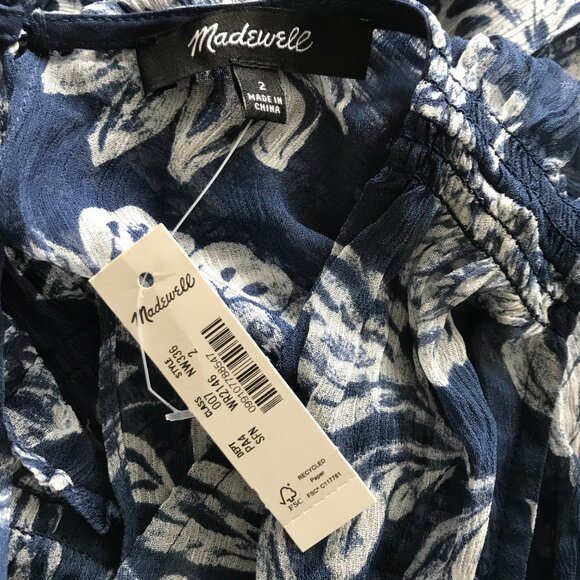 Madewell Sheer V-Neck Maxi Dress in Floral size 2 FLAWED - Picture 11 of 14